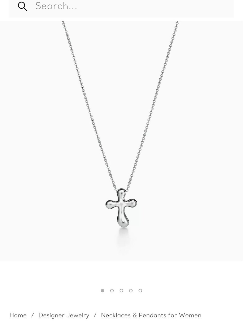 Authentic Tiffany And Co. Elsa Peretti Sterling Silver Cross Pendant